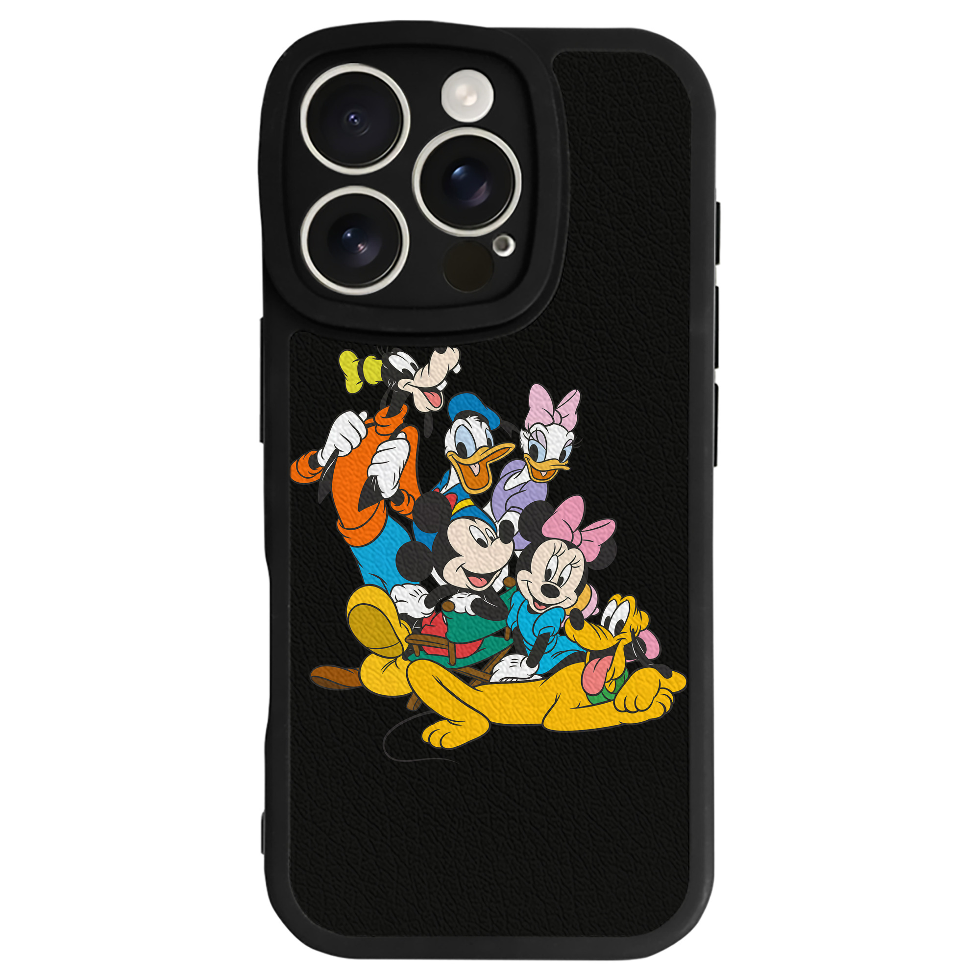 （画像用） ミッキーマウス Mickey Mouse 【iPhone 16シリーズ対応】シリコンスマホケース（レザー調） 材質：シリコン